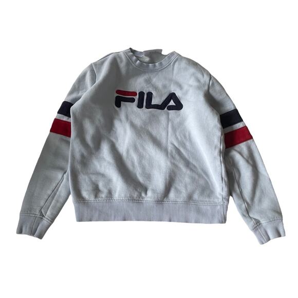 Fila Logo Sweatshirt Crewneck Womens S Light Baby Blue EUC - Picture 6 of 6